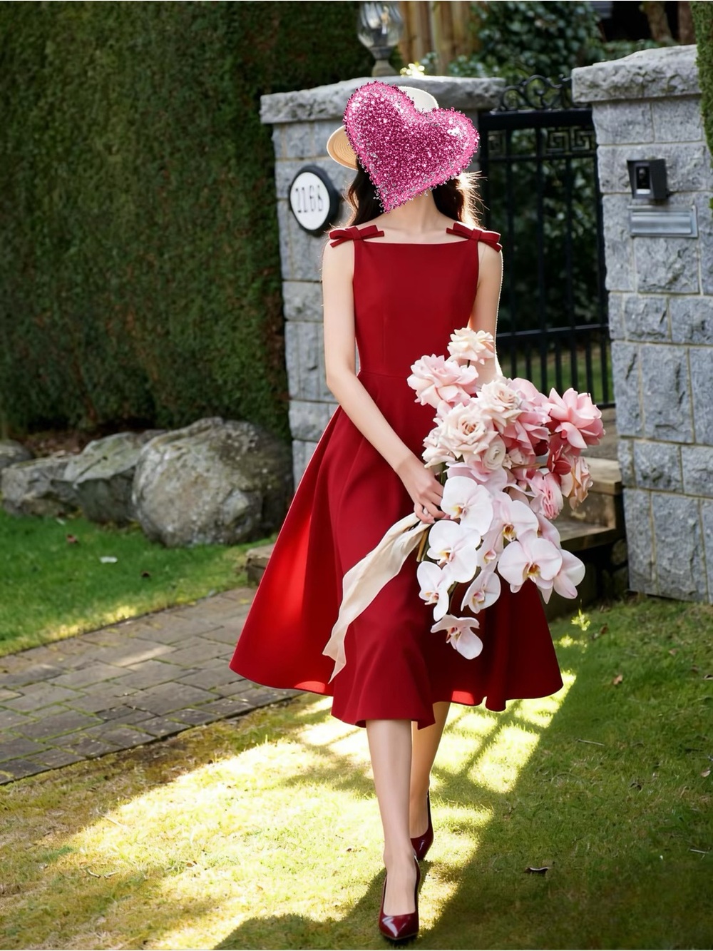 So pretty Red Tie-Waist Sleeveless Dress - Classic Women's Dress